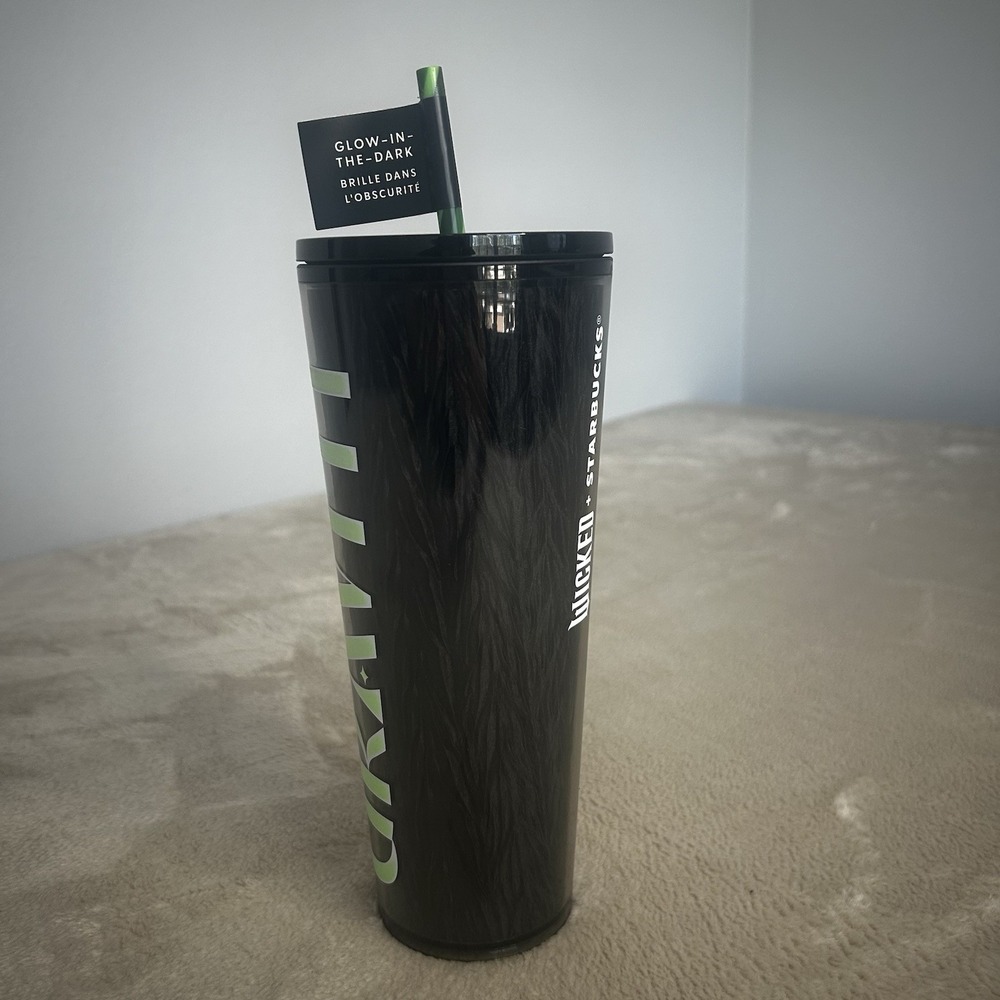 NEW Starbucks 2024 Wicked Defy Gravity‎ 24oz Tumbler Glow in the Dark Elphaba - Picture 2 of 6